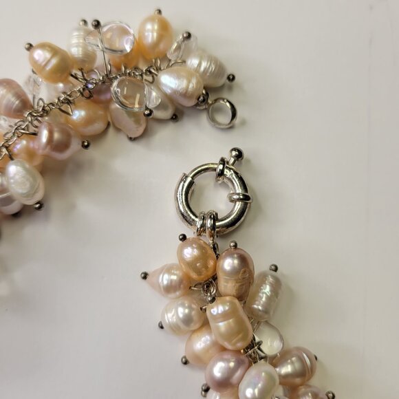 Pearl Cluster Necklace Bib Statement Pearl Necklace STATEMENT PEARL NECKLACE - Picture 8 of 11